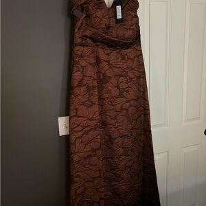 Elegant Brown Floral Wedding Dress